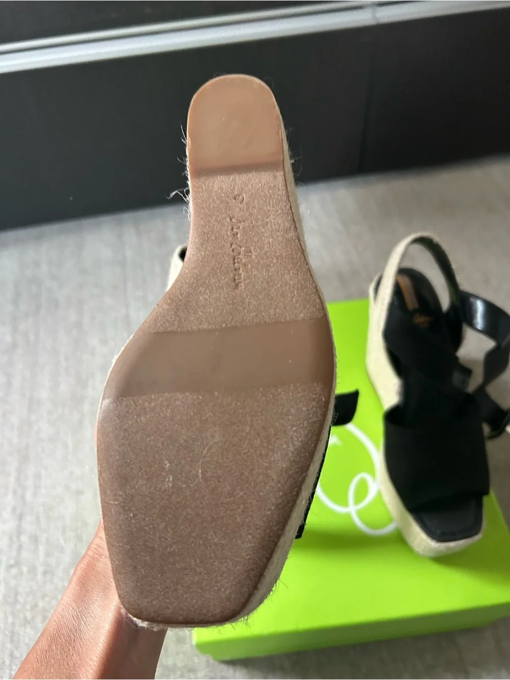 Sam Edelman Black Espadrille Platform Wedge Sandals